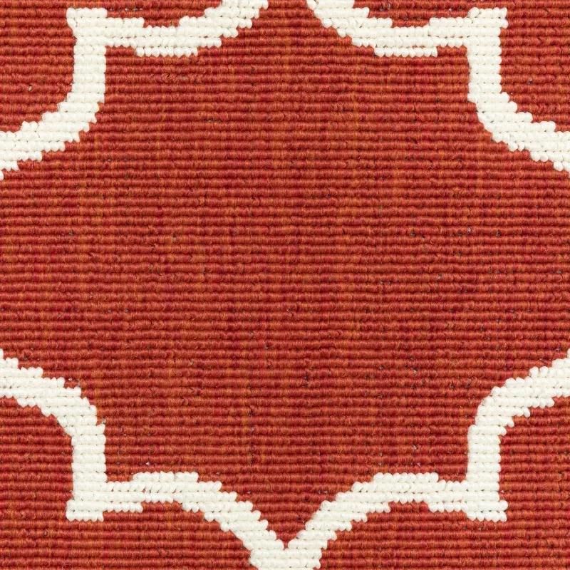 Tapete Regata Quatrefoil en Rojo, detalle de la textura 3