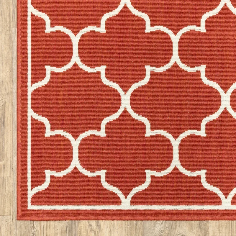 Tapete Regata Quatrefoil en Rojo, detalle de la textura 4