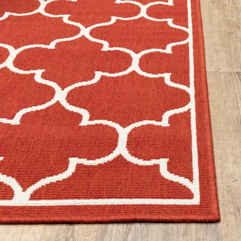 Tapete Regata Quatrefoil en Rojo, detalle de la textura 5