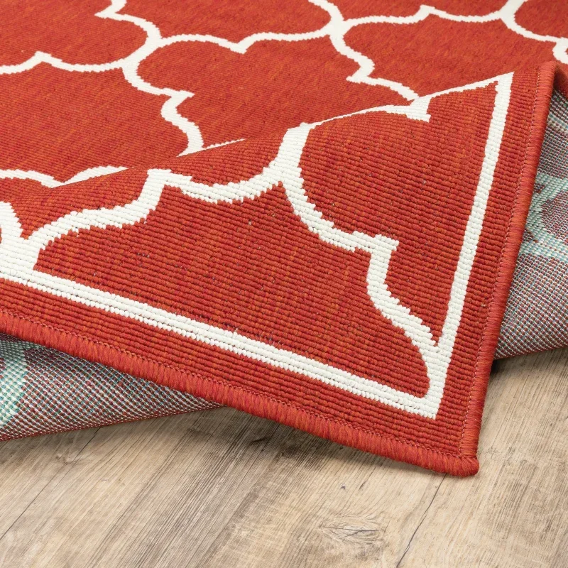 Tapete Regata Quatrefoil en Rojo, detalle de la textura 7