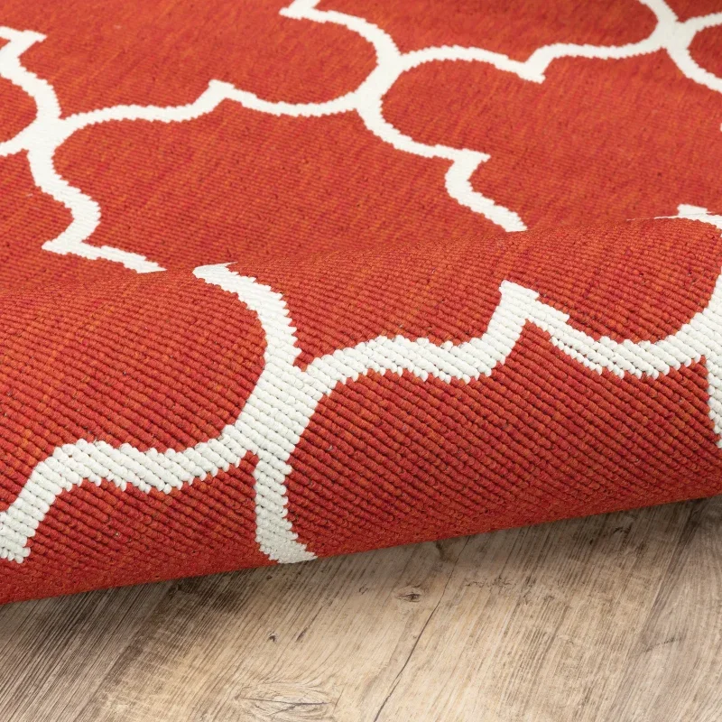 Tapete Regata Quatrefoil en Rojo, detalle de la textura 8
