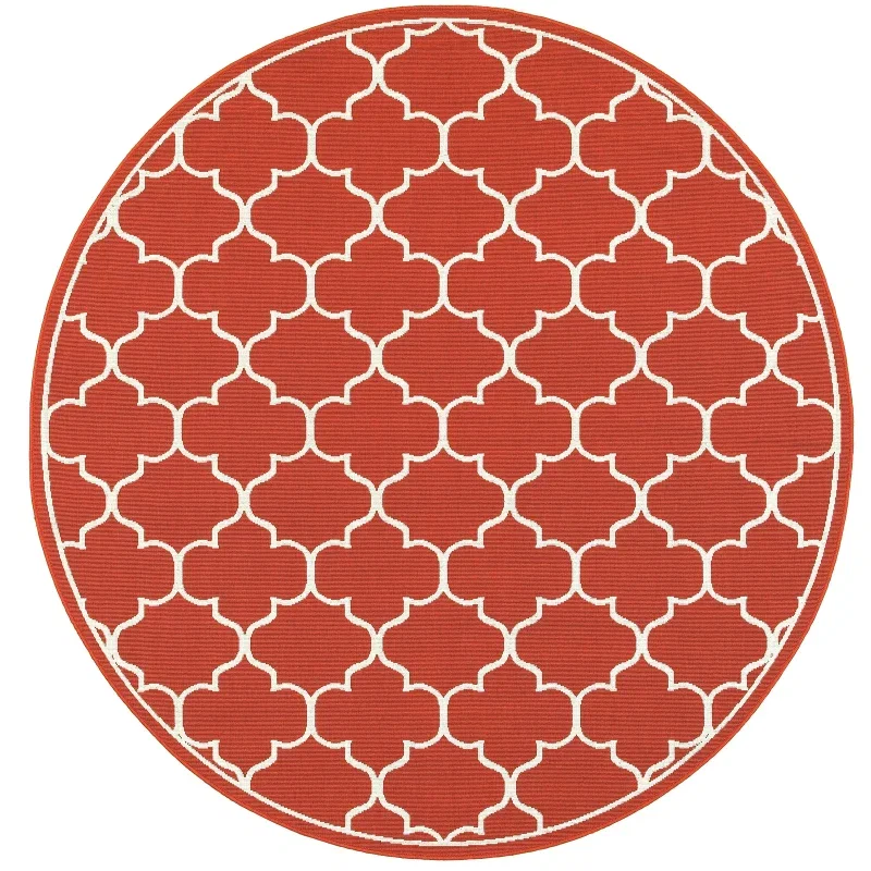Tapete Regata Quatrefoil en Rojo, versión ovalada