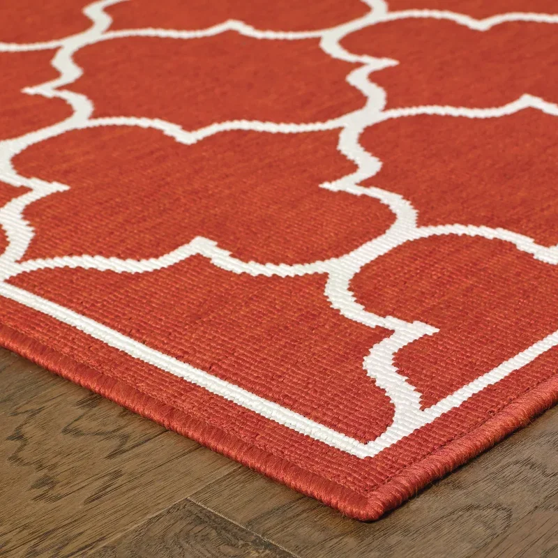 Tapete Regata Quatrefoil en Rojo, detalle de la textura