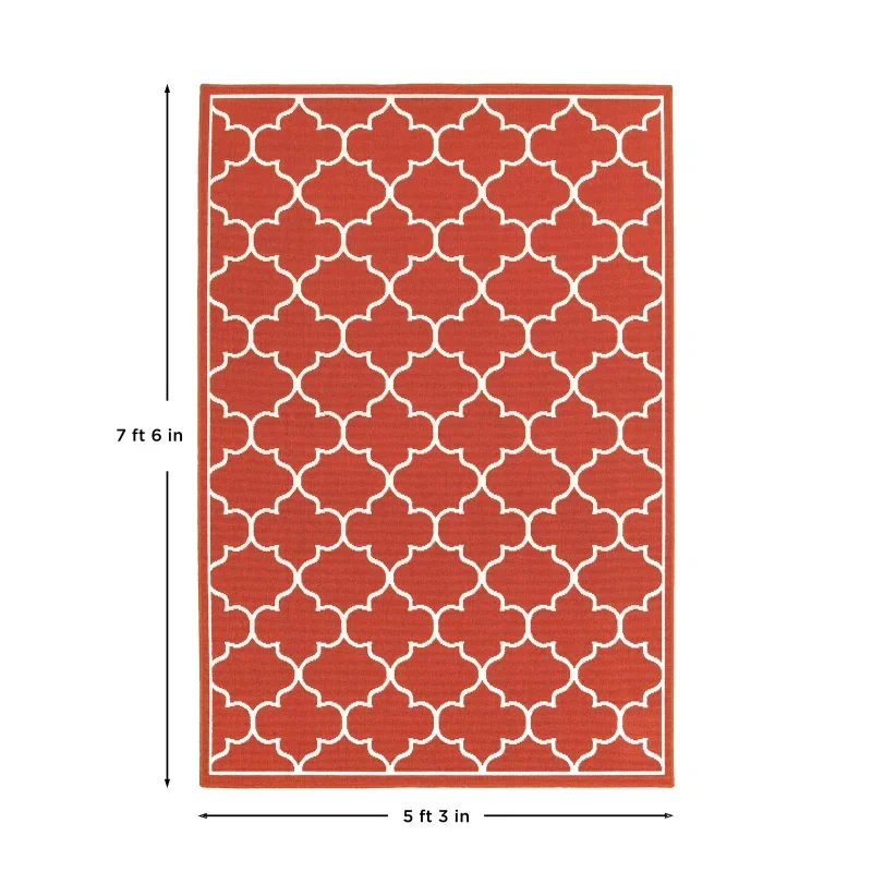 Tapete Regata Quatrefoil en Rojo, vista plana 2
