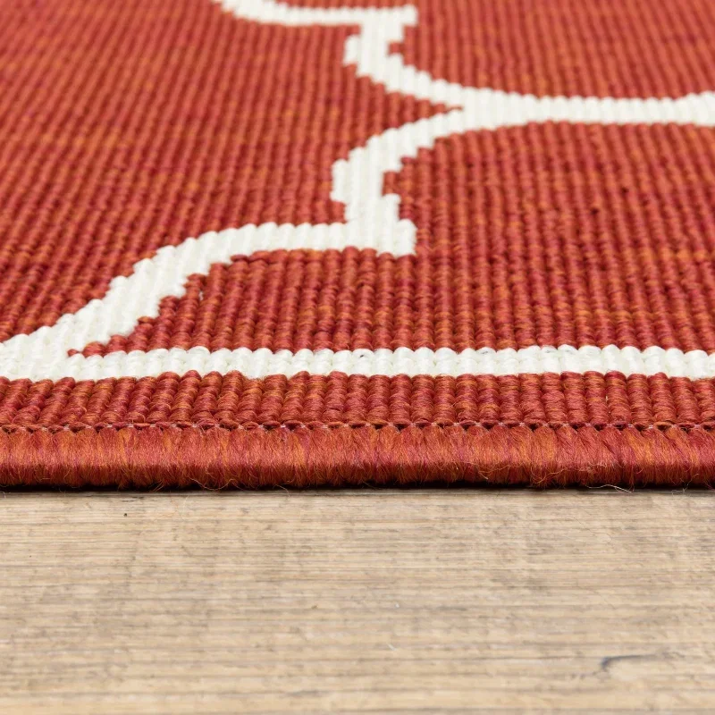 Tapete Regata Quatrefoil en Rojo, detalle de la textura 2