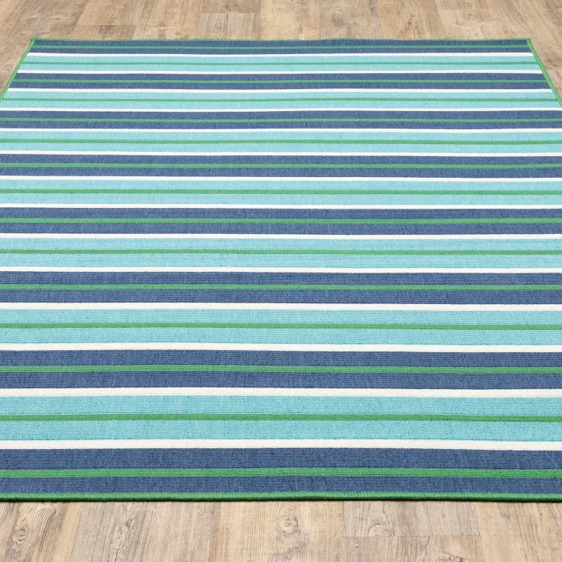 Tapete Regata Rayas en Verde y Azul