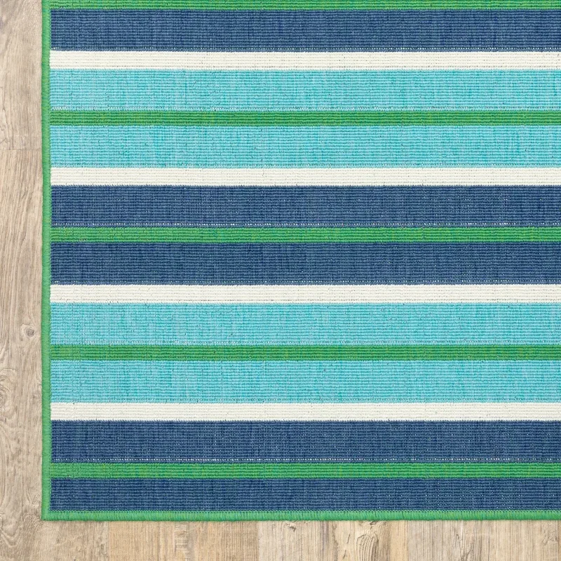Tapete Regata Rayas en Verde y Azul