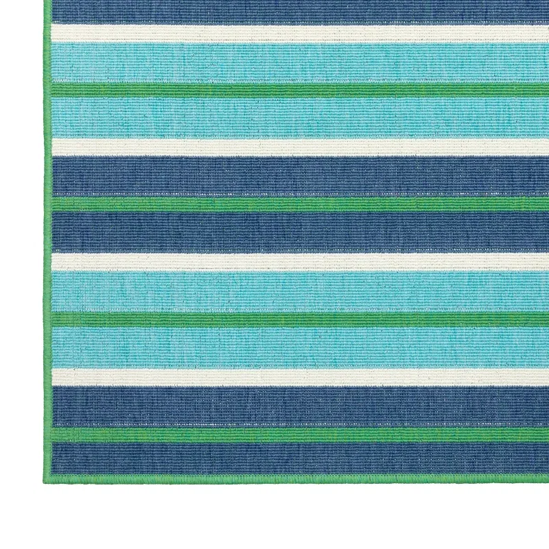 Tapete Regata Rayas en Verde y Azul