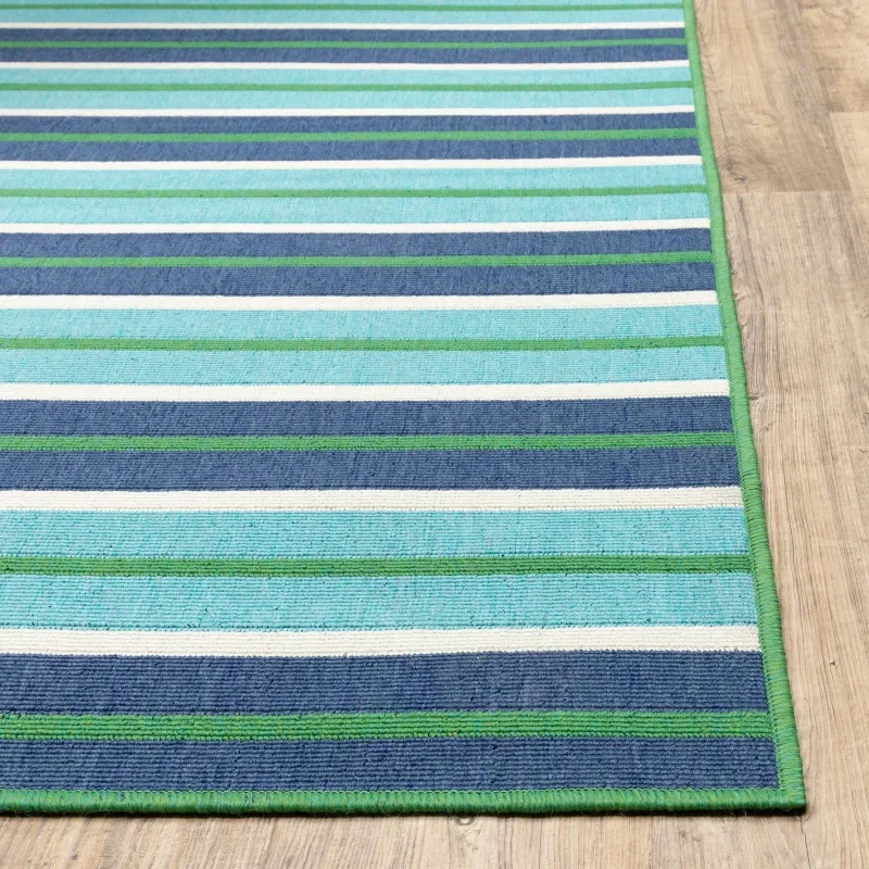 Tapete Regata Rayas en Verde y Azul