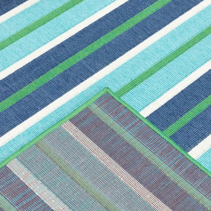 Tapete Regata Rayas en Verde y Azul