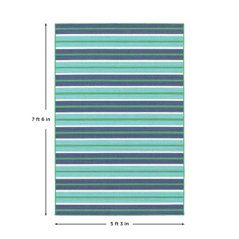 Tapete Regata Rayas en Verde y Azul