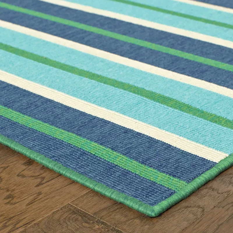 Tapete Regata Rayas en Verde y Azul