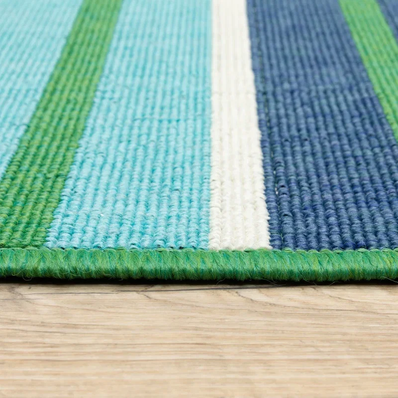 Tapete Regata Rayas en Verde y Azul