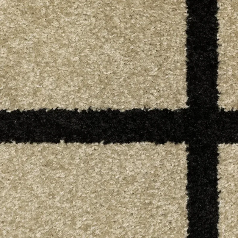 Tapete Reyna Bloques en Beige con Negro