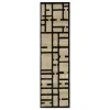 Tapete Reyna Bloques en Beige con Negro