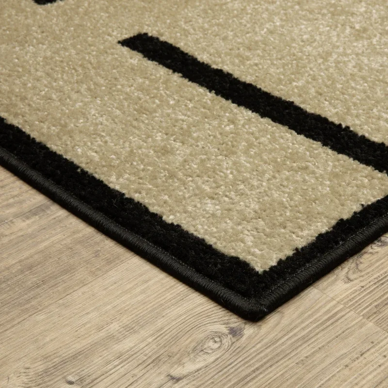 Tapete Reyna Bloques en Beige con Negro