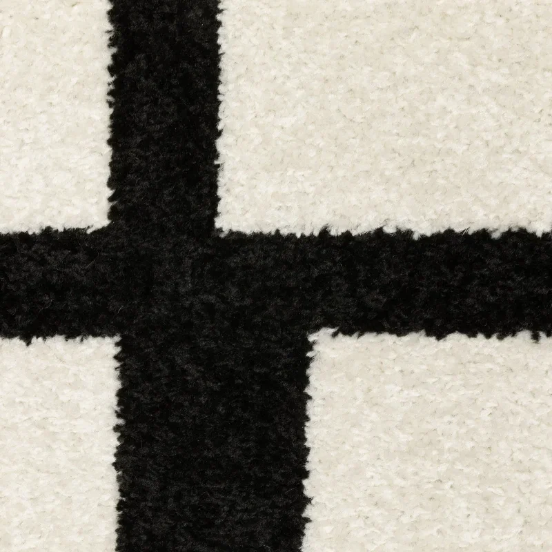 Tapete Reyna Deco en Marfil con Negro, detalle de la textura 3