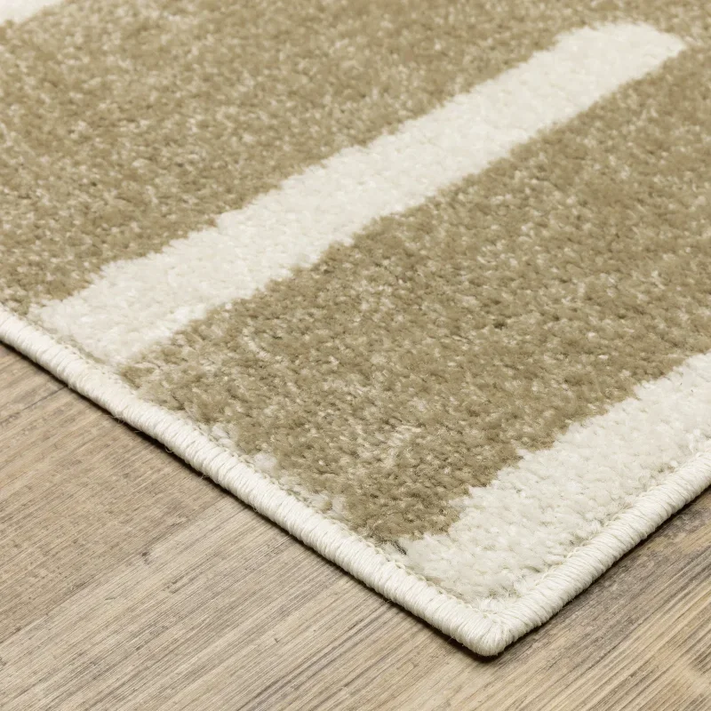 Tapete Reyna Laberinto en Beige con Marfil