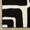 Tapete Reyna Laberinto en Negro con Marfil, detalle de la textura 3