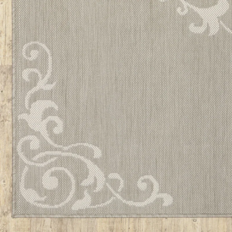 Tapete Riviera Medallón en Gris, detalle de la textura 3