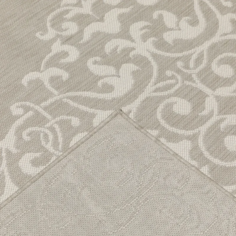 Tapete Riviera Medallón en Gris, detalle de la textura 4