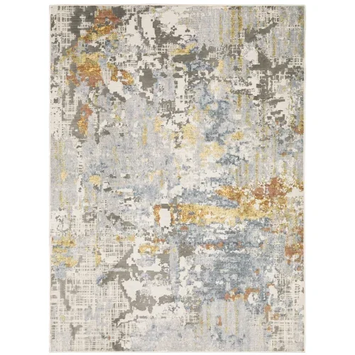Tapete Rumbo Abstracto en Beige Multicolor
