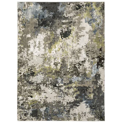Tapete Rumbo Abstracto en Gris con Oliva