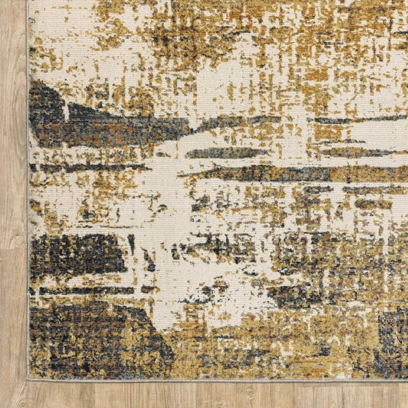 Tapete Rumbo Abstracto en Oro Especiado