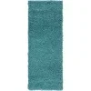 Tapete Shag Solido en Azul Aqua