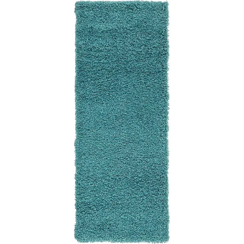 Tapete Shag Solido en Azul Aqua