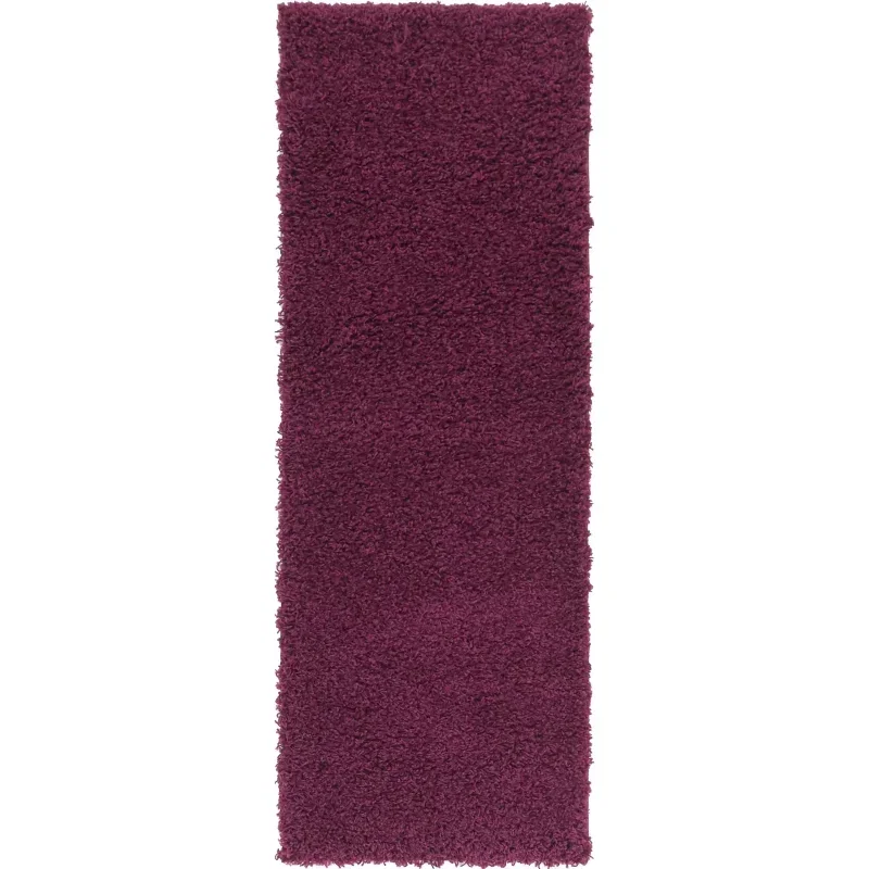 Tapete Shag Solido en Morado Berenjena