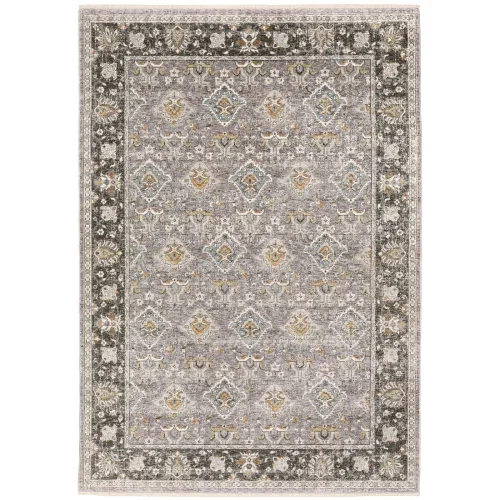 Tapete Soberano Rombos Florales en Gris