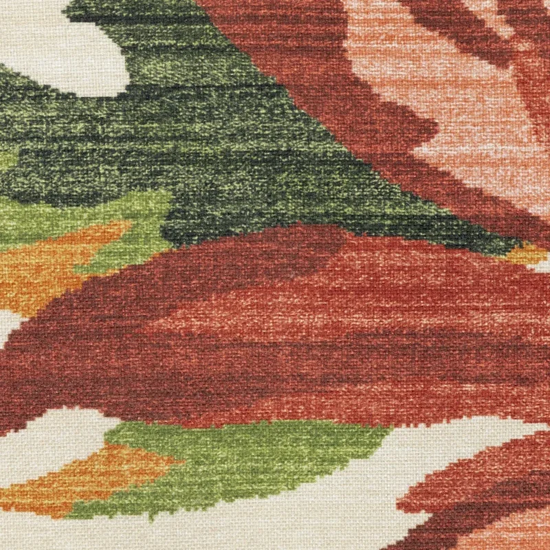 Tapete Tahití Dalias Tropicales en Terracota