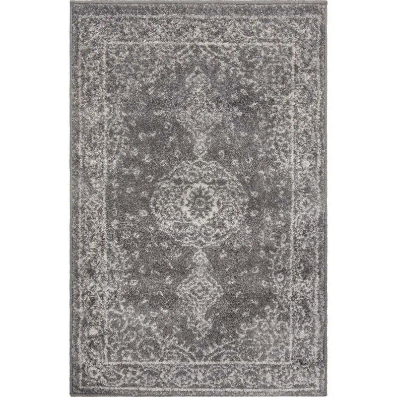 Tapete Prismático Damasco Ornamental en Gris Oscuro