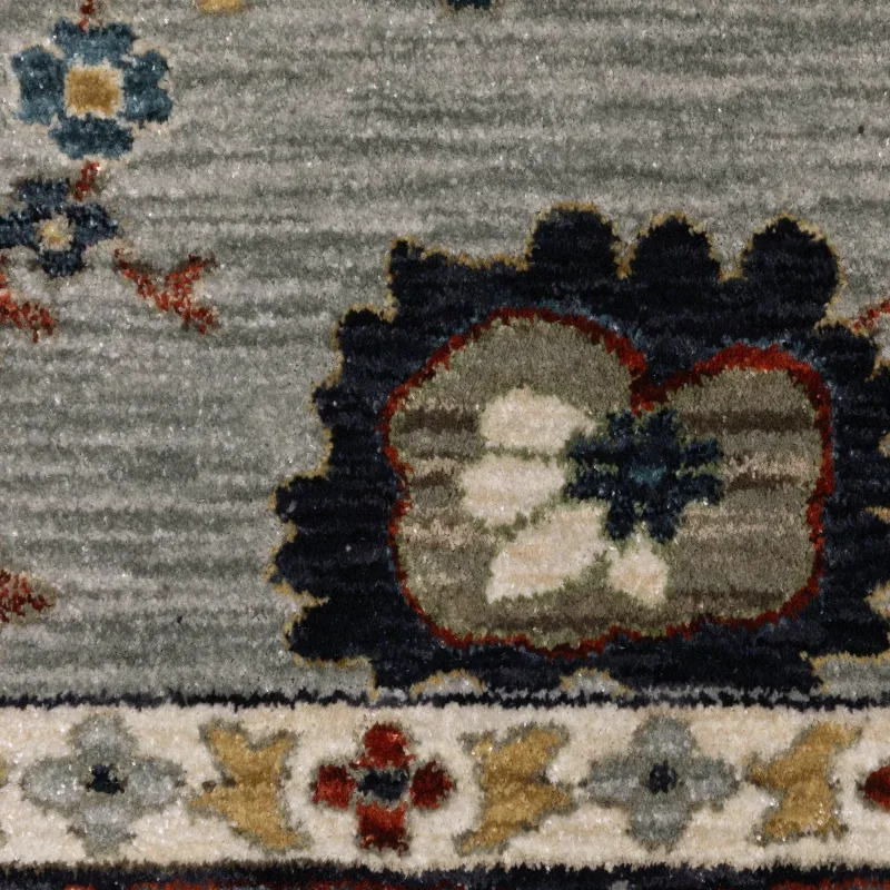 Tapete Valentina Floral en Azul Grisáceo