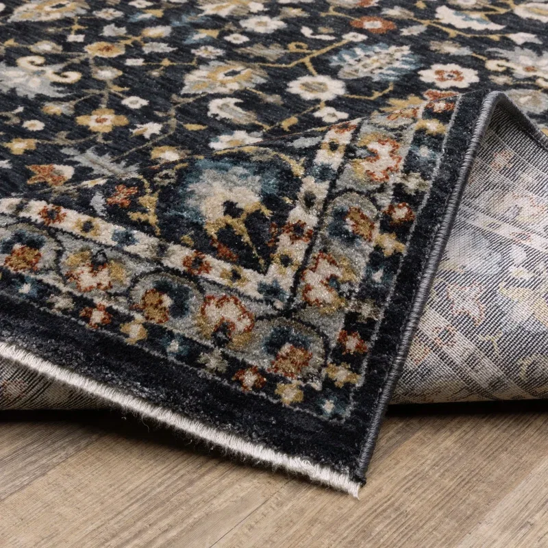 Tapete Valentina Floral en Azul Marino