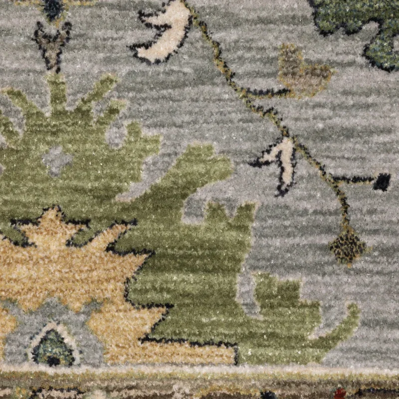 Tapete Valentina Oushak en Gris Azulado, detalle de la textura 2