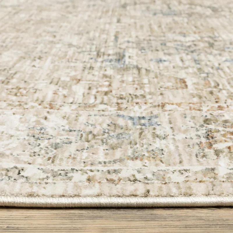 Tapete Valona Medallón Persa en Beige, detalle de la textura 2