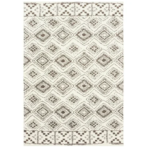 Tapete Veneto Tribal en Marfil con Café