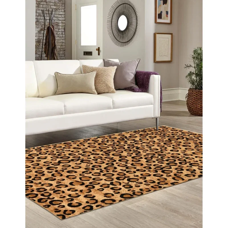 Tapete Vida Salvaje Leopardo en Café Claro