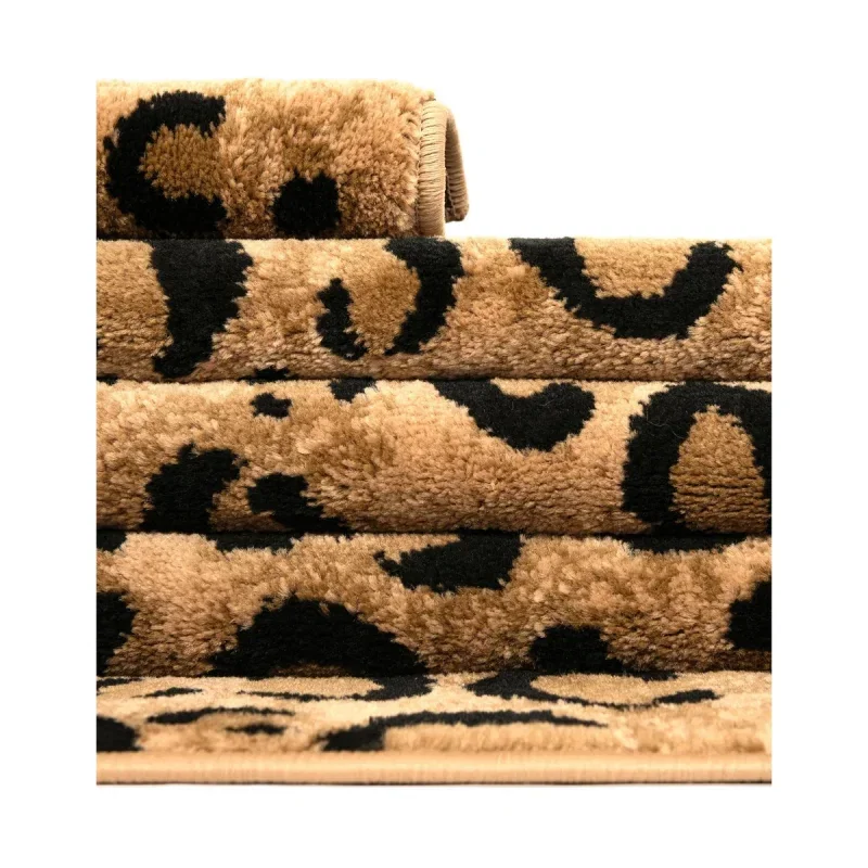 Tapete Vida Salvaje Leopardo en Café Claro