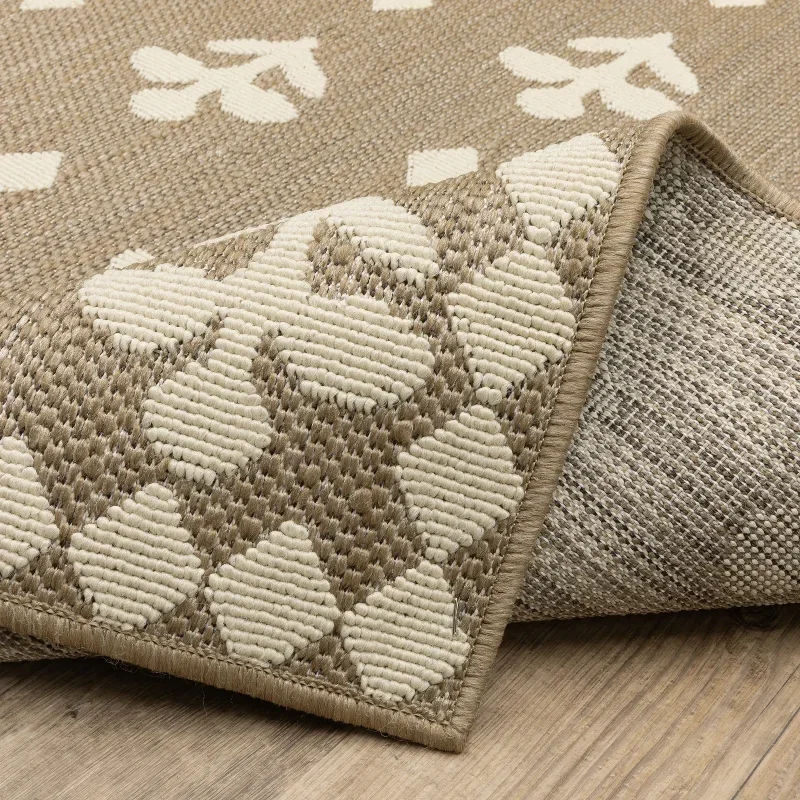 Tapete Zaira Botánico en Taupe, detalle de la textura 5
