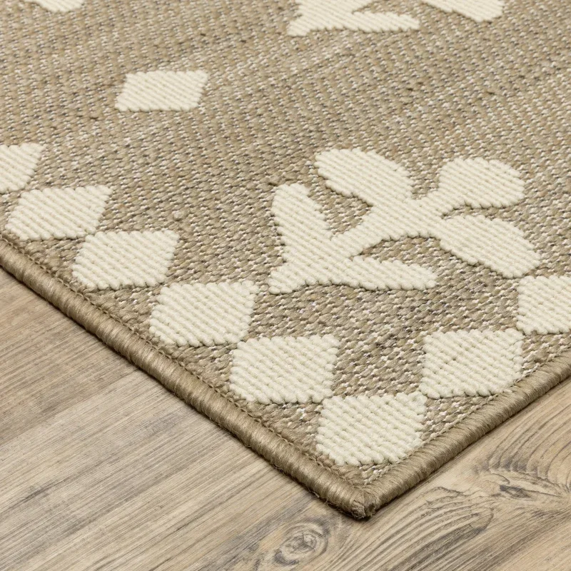 Tapete Zaira Botánico en Taupe, detalle de la textura