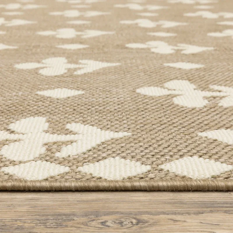 Tapete Zaira Botánico en Taupe, detalle de la textura 3