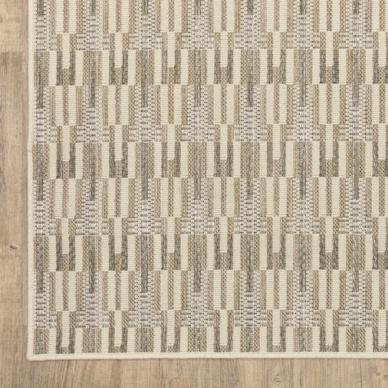 Tapete Zaira Geométrico en Beige, detalle de la textura 2
