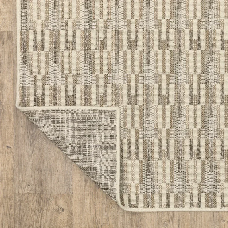Tapete Zaira Geométrico en Beige sobre el piso 2