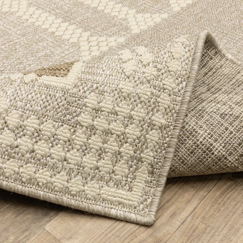 Tapete Zaira Greca en Beige, detalle de la textura 5