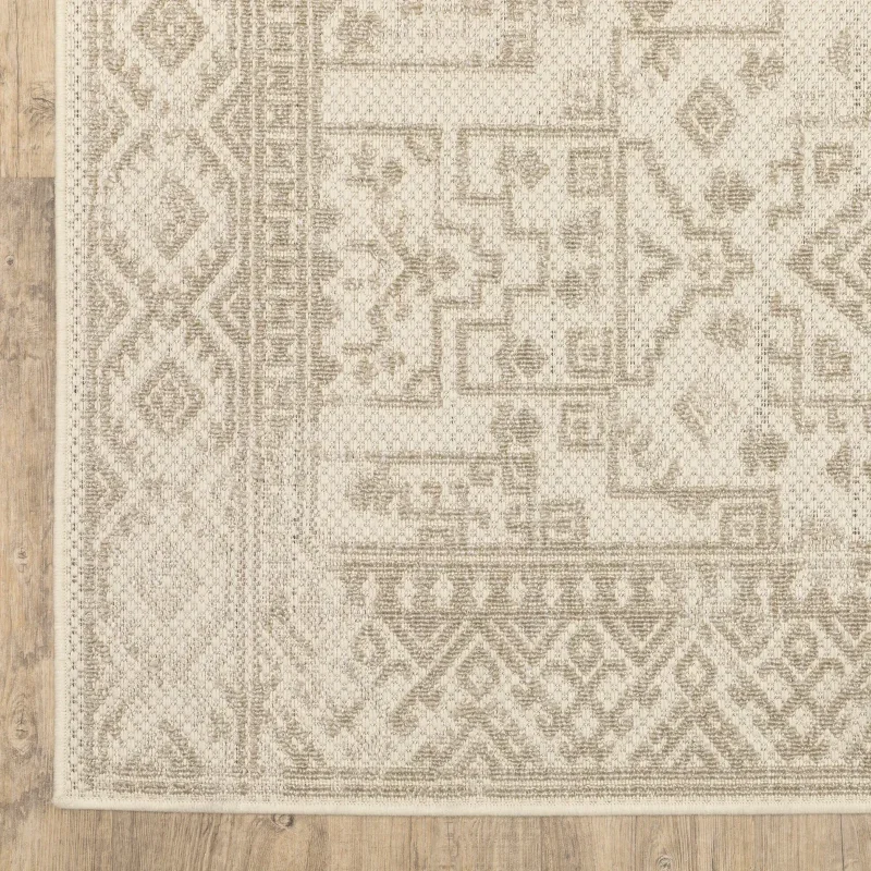 Tapete Zaira Tribal en Marfil