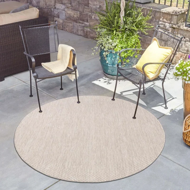 Tapete Solido Exterior en Beige - 4.00 Redondo
