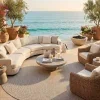 Tapete Solido Exterior en Beige - 4.00 Redondo